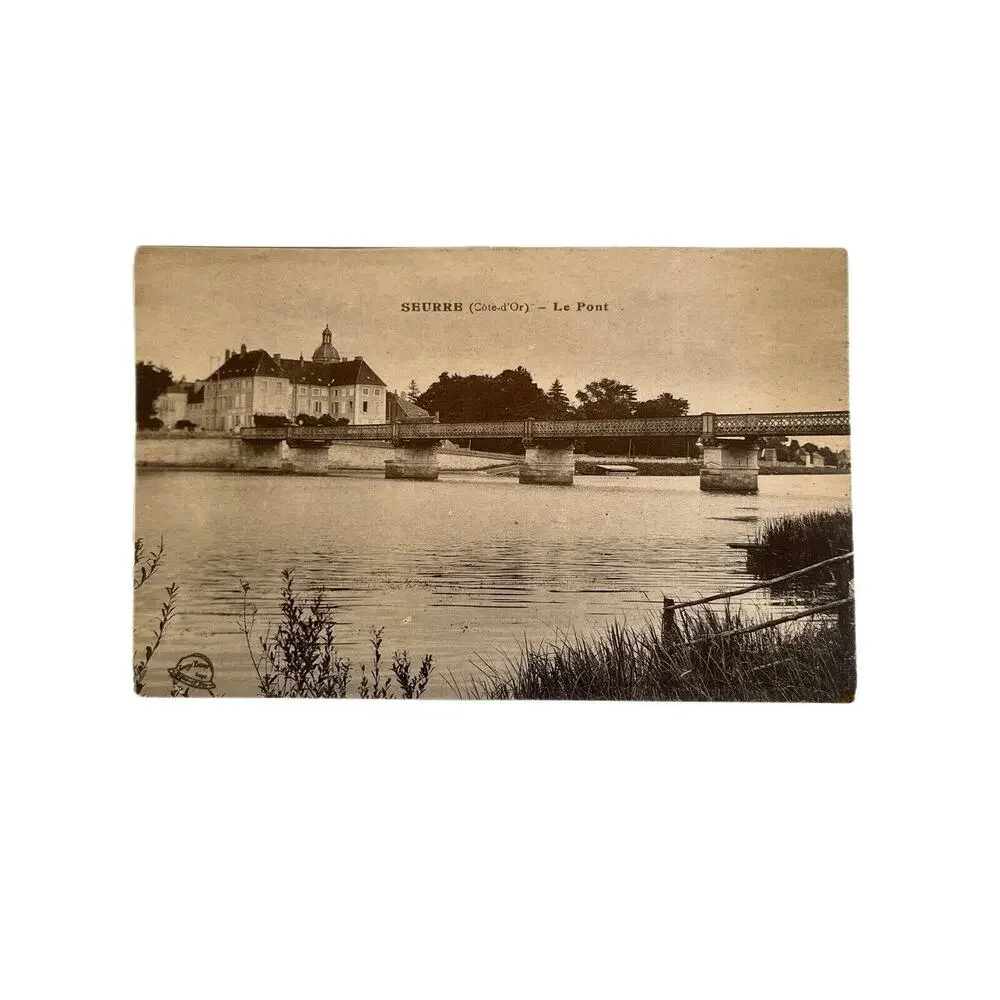 Antique 1900s RPPC Postcard Carte Postale Seurre Côte d’Or ale Pont France SEE